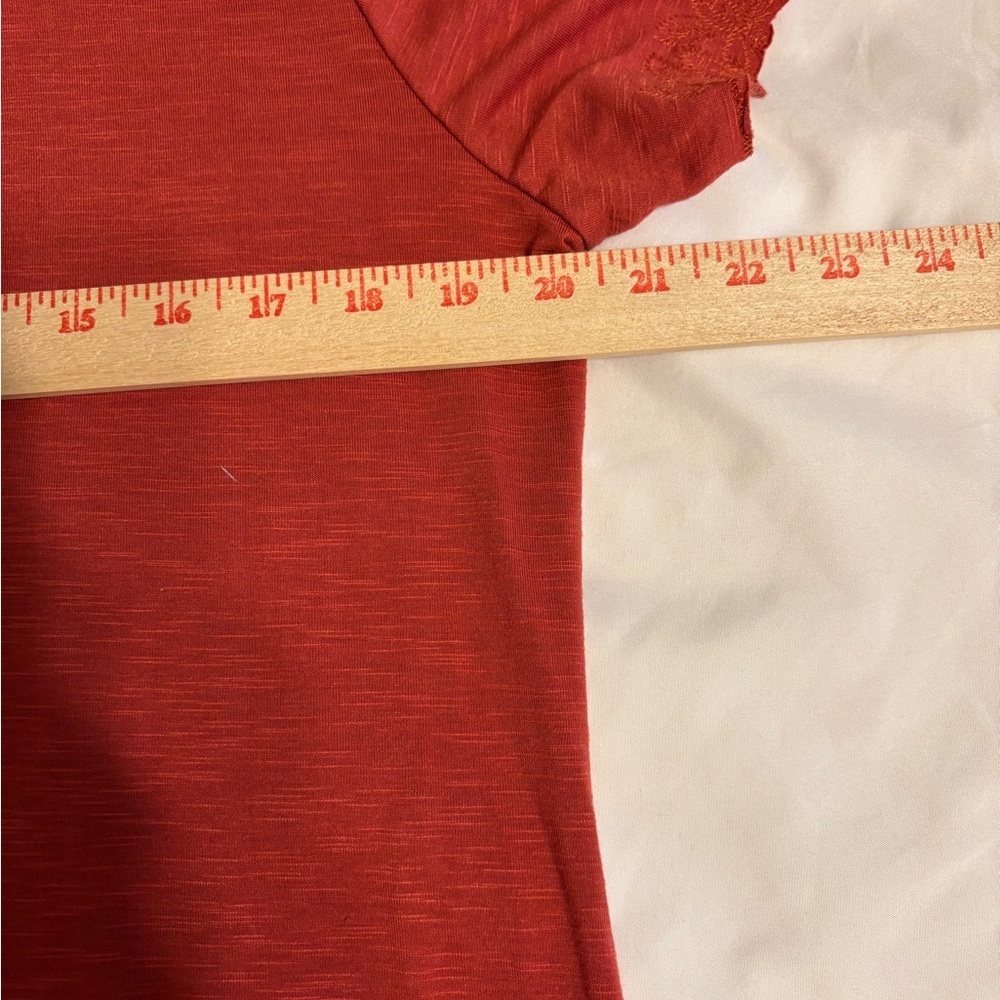 ADIVA Lace Hem Short Sleeve Top – Women’s Large - Picture 4 of 8